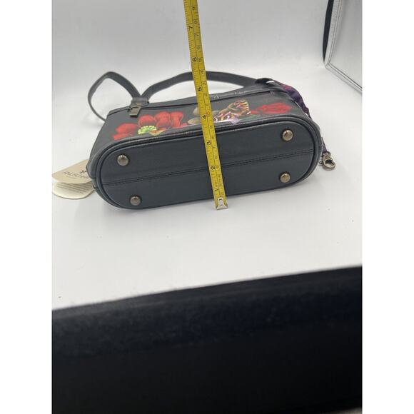 Anuschka Hand Painted Leather Top to Side Zip Crossbody Bag-Dreamy Blossoms-NWT - Picture 12 of 13